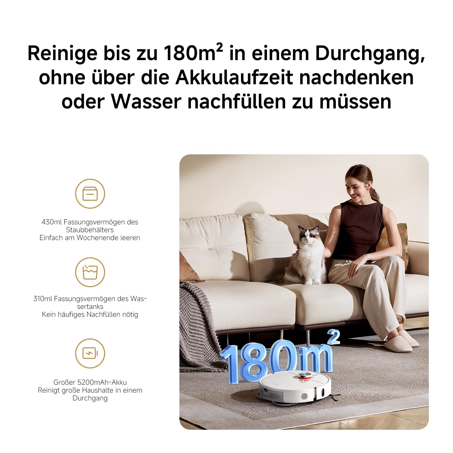 XIAOMI Vacuum S40 Pro, intelligenter Roboterstaubsauger und Mopp, selbstdehnende Seitenbürsten, Saugleistung von 15000 Pa, Hartboden und Teppich, Fernbedienung über App