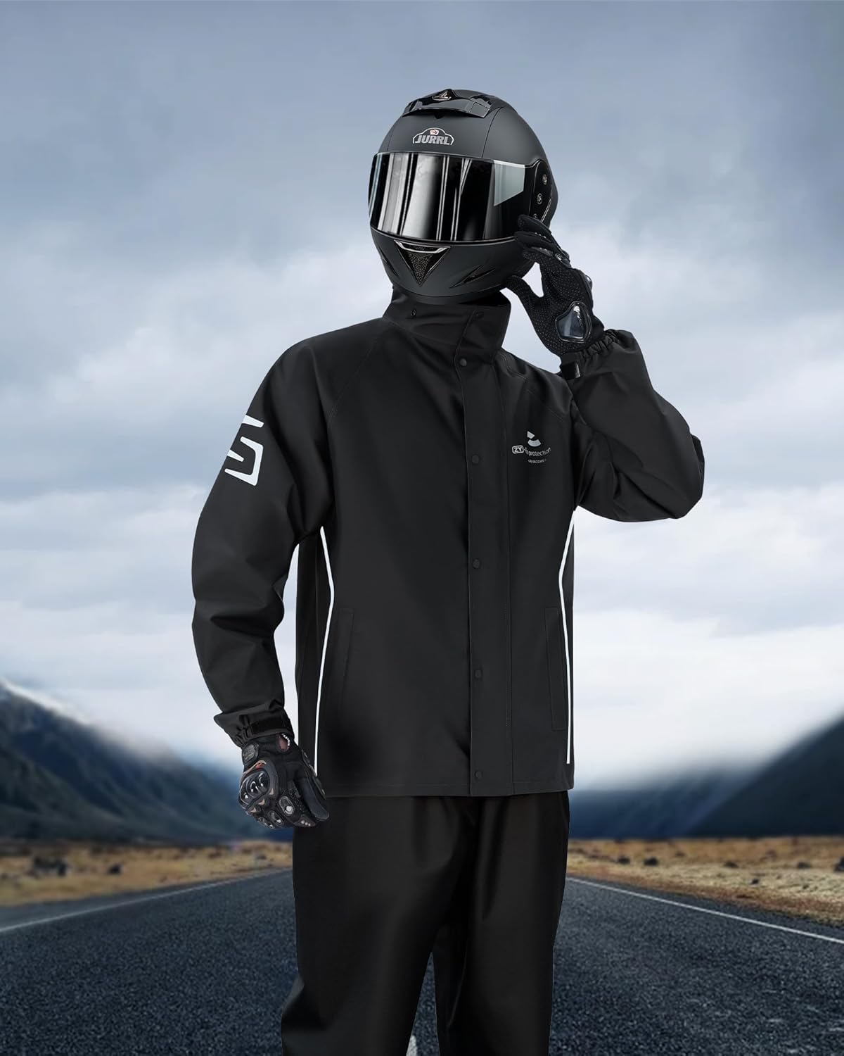 Rain Suits for Men Waterproof Women Rain Jacket Black Packable Lightweight Breathable Hooded Rain Gear - Image 4