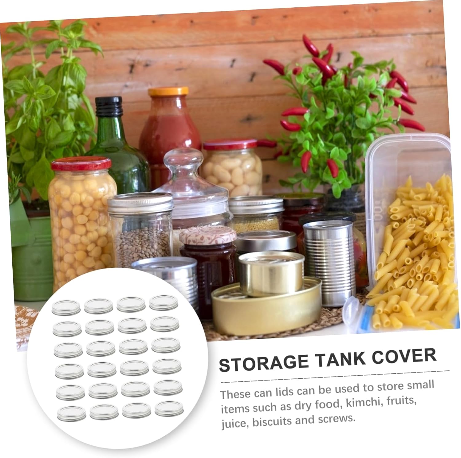 50sets Round Tinplate Jar Lids with Split Design Mouth Canning Covers for Airtight Sealing Food Storage and Preserving Freshness