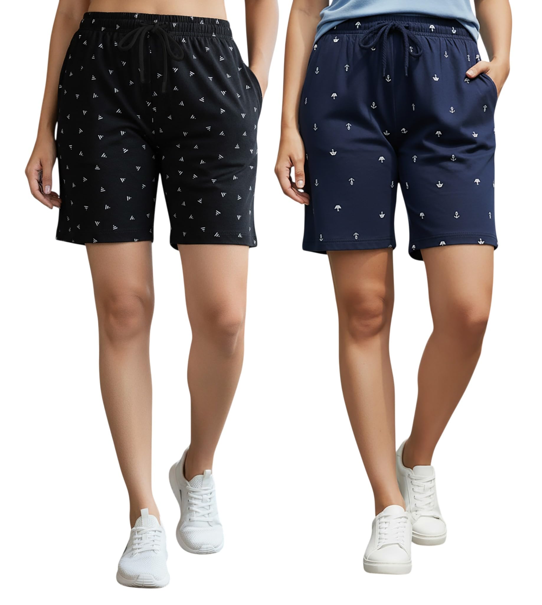 guide Women Cotton Regular Fit Printed Shorts (Pack of 2)-picture-11
