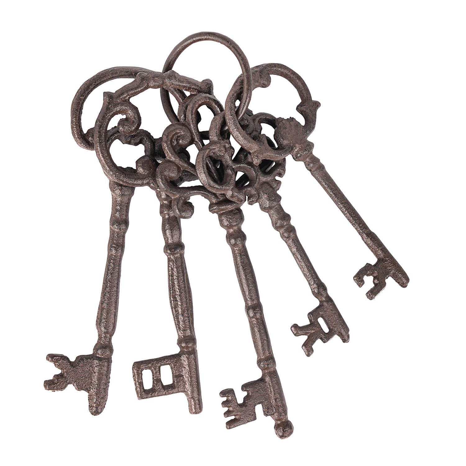 Sungmor Vintage Cast Iron Decorative Skeleton Keys - 5 Piece Set