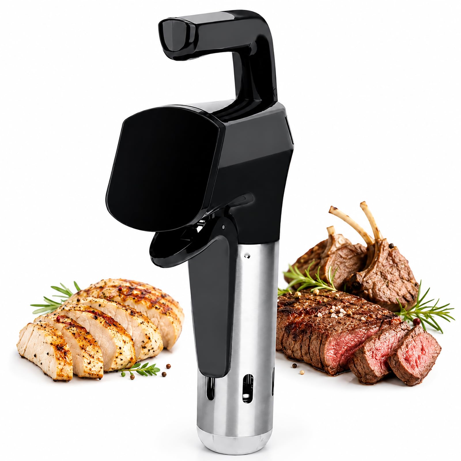 Cuiseur Sous Vide de Précision 1800W Noir avec Écran LCD et Contrôle de Température