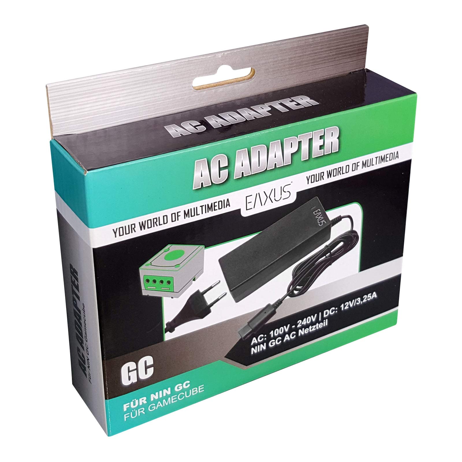 Eaxus® Alimentatore adatto a Nintendo GameCube NGC ⚡ - Cavo di alimentazione di 2,40 metri / adattatore AC