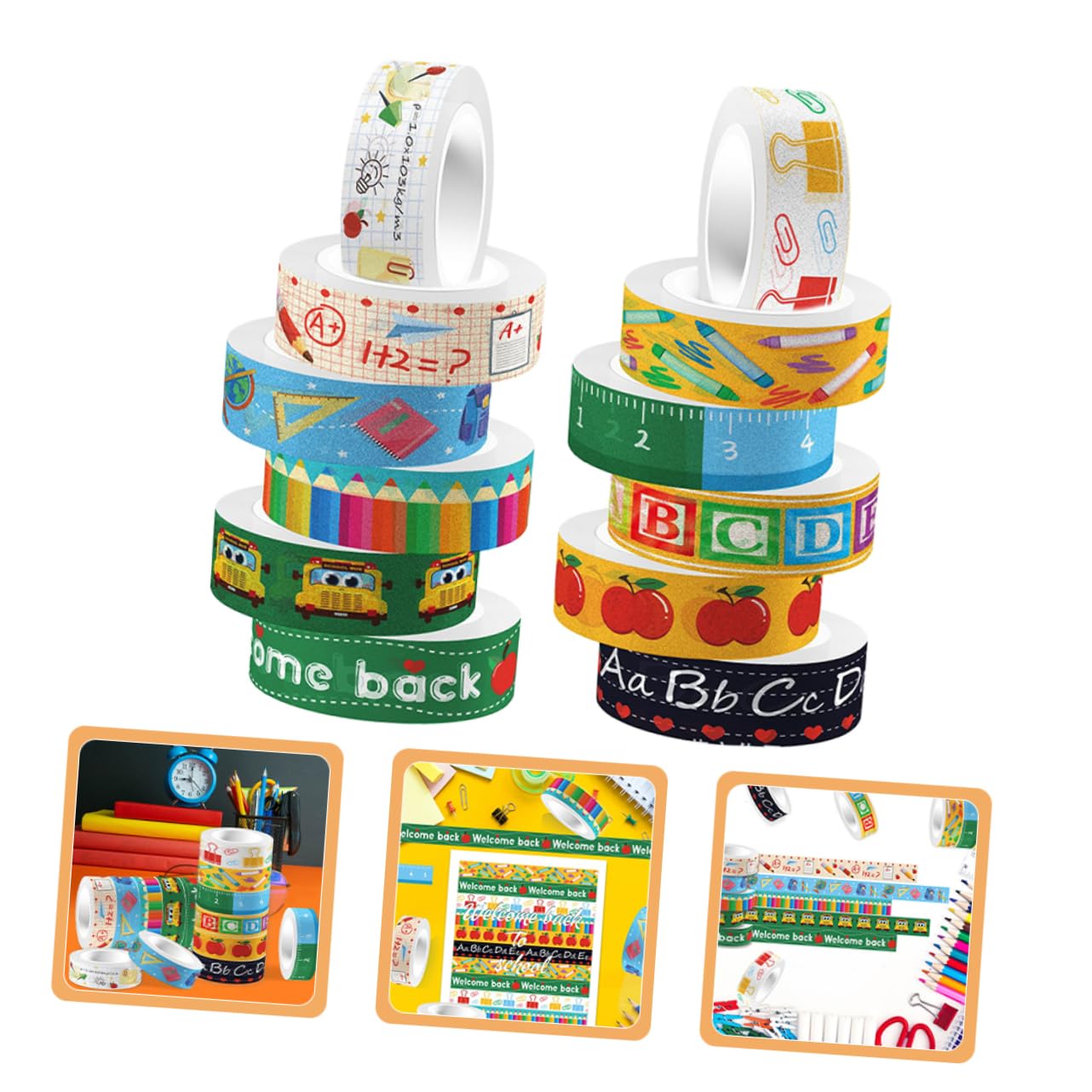 DOITOOL 5 Set Nastro Washi Adesivo Trasparente Per Scrapbooking Da Tapes Decorativi Per Fai Da Te Per Progetti Creativi E Decorazioni Senza Residui Colla 12 *5