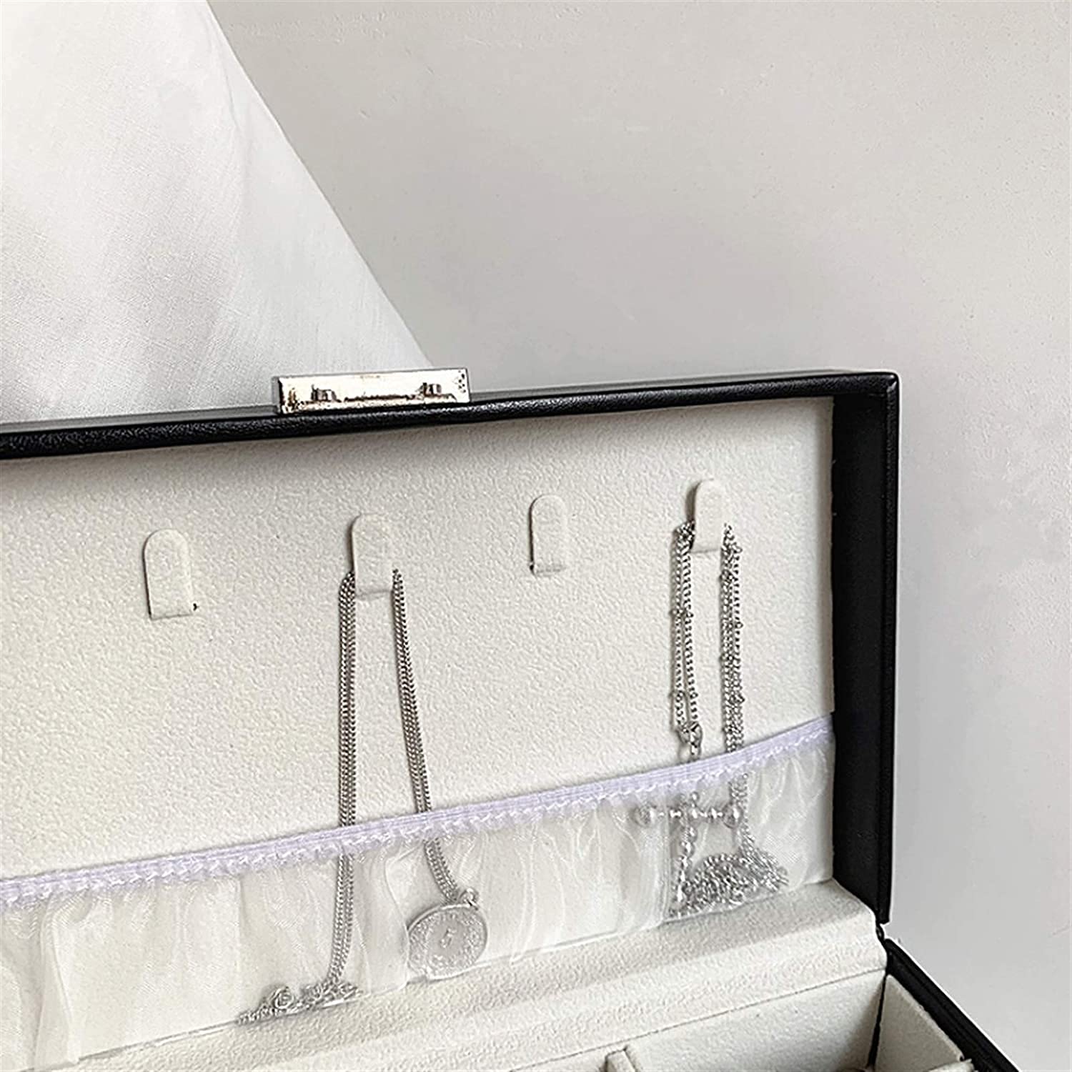 Joyero Joyero de Piel sintética para Mujer, Organizador de Joyas con Cerradura para Pendientes, Pulseras, Anillos, joyeros, Estuche de Almacenamiento, Organizador de Joyas