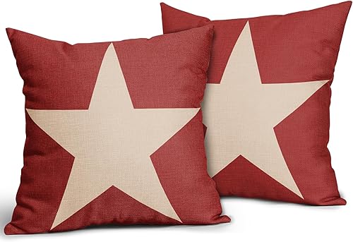 Miniatura 9 de Fundas de almohada del 4 de julio, 18 x 18 pulgadas, rústicas, azules, rojas, estrellas, Día de los Caídos, Día de la Independencia, funda de