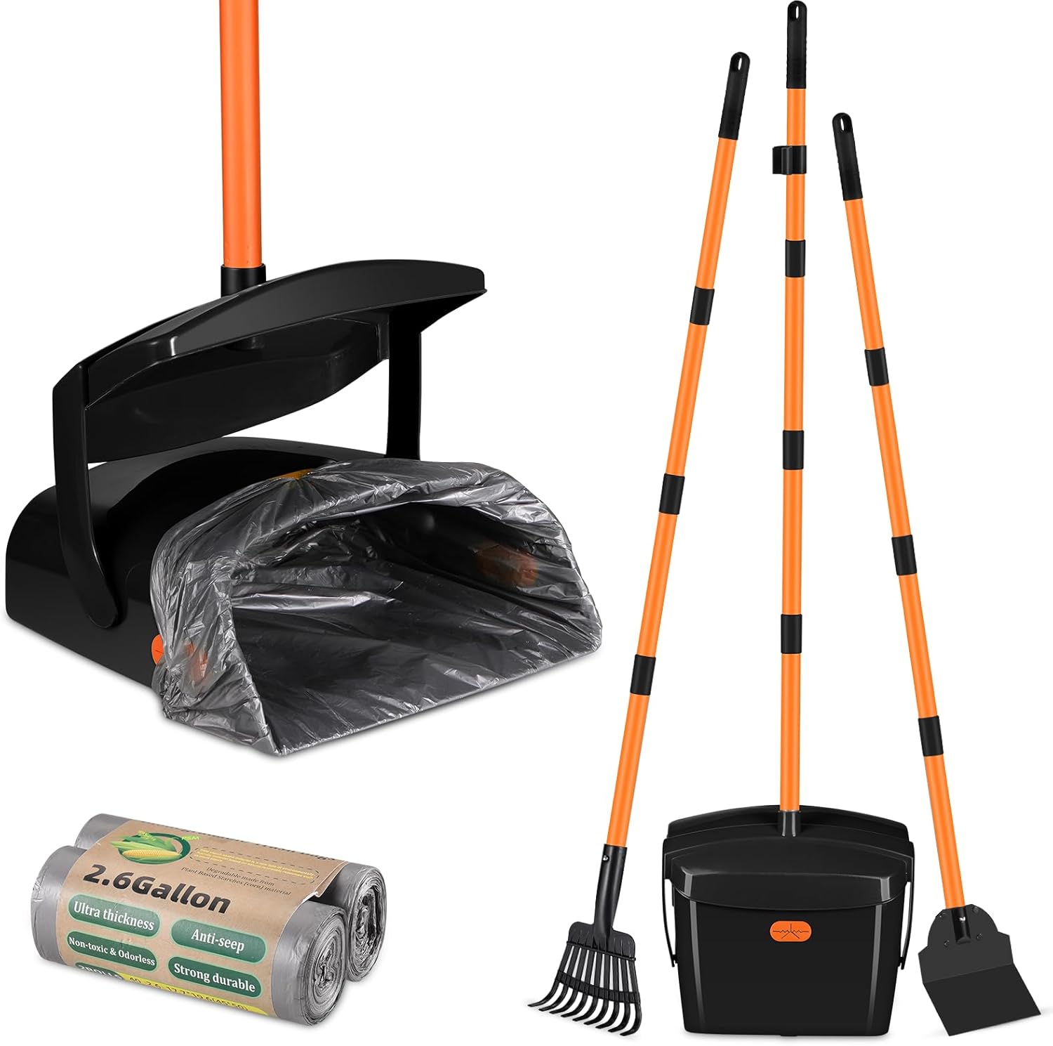 ROKOXIN Pooper Scooper for Large Dogs Heavy Duty Swivel