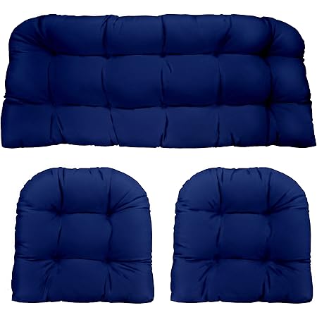 tufted wicker settee cushion