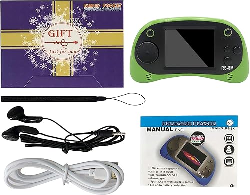 Miniatura 9 de EASEGMER Juegos de mano para niños de 16 bits integrados de 220 HD, reproductor de juegos portátil de 2.5 pulgadas con auriculares, los mejores