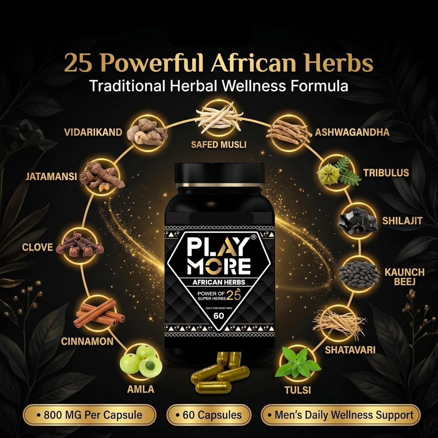 Play More African Herbs Powder for Men 150g | Herbal Wellness Supplement for Adult Men | Power of 25 Super Herbs | Daily Vitality & Energy Support Powder — Amazon image 4