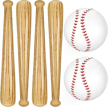 Lewtemi Set of 6 Beach Baseball Ball Inflatable Baseball Ball and Bats