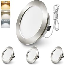 ALUSSO 3 Pack 12V LED Spot Not Dimmable,Recessed Lights for Caravan,Nickel [Energy Class F]
