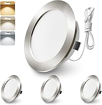 ALUSSO LIGHTING LED Einbaustrahler 12V, 3000K 4000K 6000K LED Spot 12V IP44, 4W 270LM Einbauspots 55-58mm für Wohnmobil Spiegelschrank Wohnwagen Van Kleiderschrank, Nickel 3er Set (nicht dimmbar)