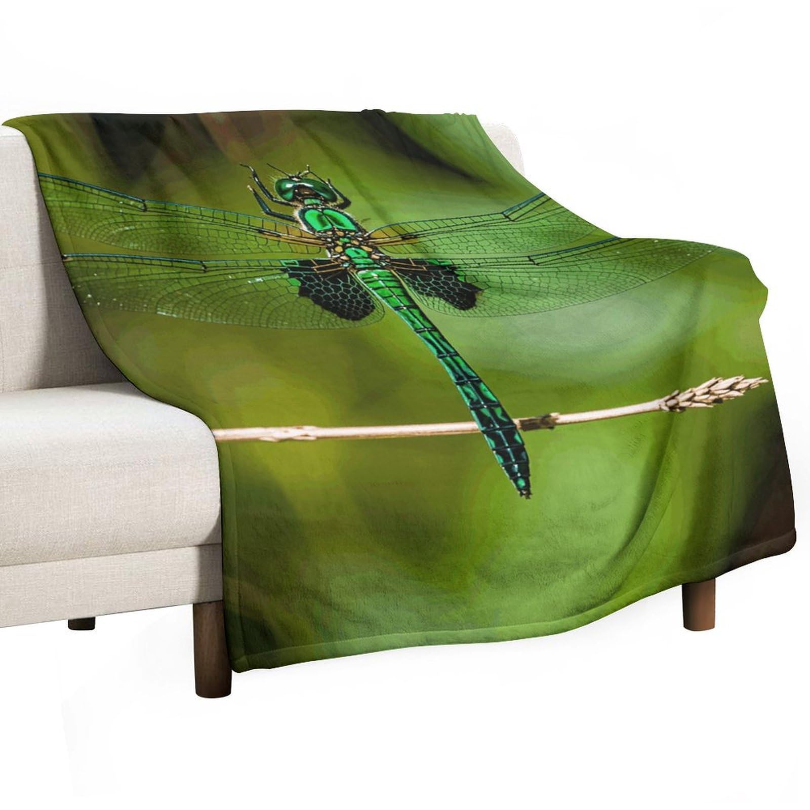 Couverture en molleton confortable vert 140x178 cm au fini haut de gamme