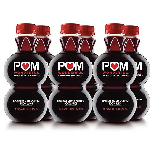 POM Wonderful Antioxidant Superpower Pomegranate Cherry 100% Juice 16 fl oz (Pack of 6)
