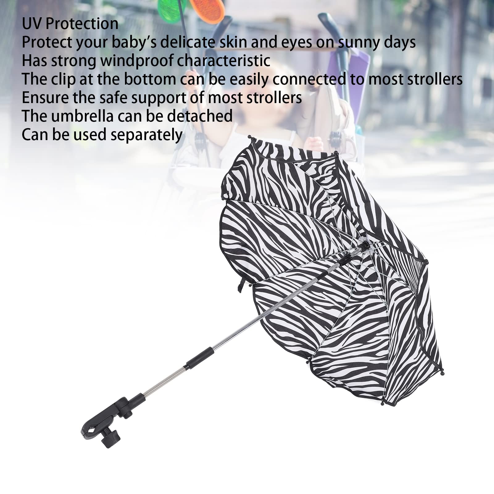 Baby Stroller Umbrella Adjustable Tricycle Sun Protection for Pushchair Pram Wheelchairs Universal Sunshade Anti-Ultraviolet Canopy