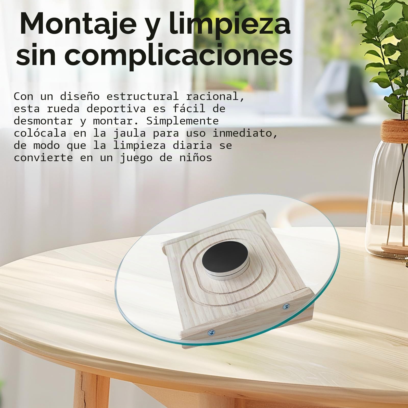 Rueda de Ejercicio, Rueda Hamster de Cristal de 28 cm para Chinchillas Lámina Giratoria para Chinchillas con Rodamiento Metálico Lámina Deportiva Silenciosa para Hámsteres Ruedas para Animales Pequeño