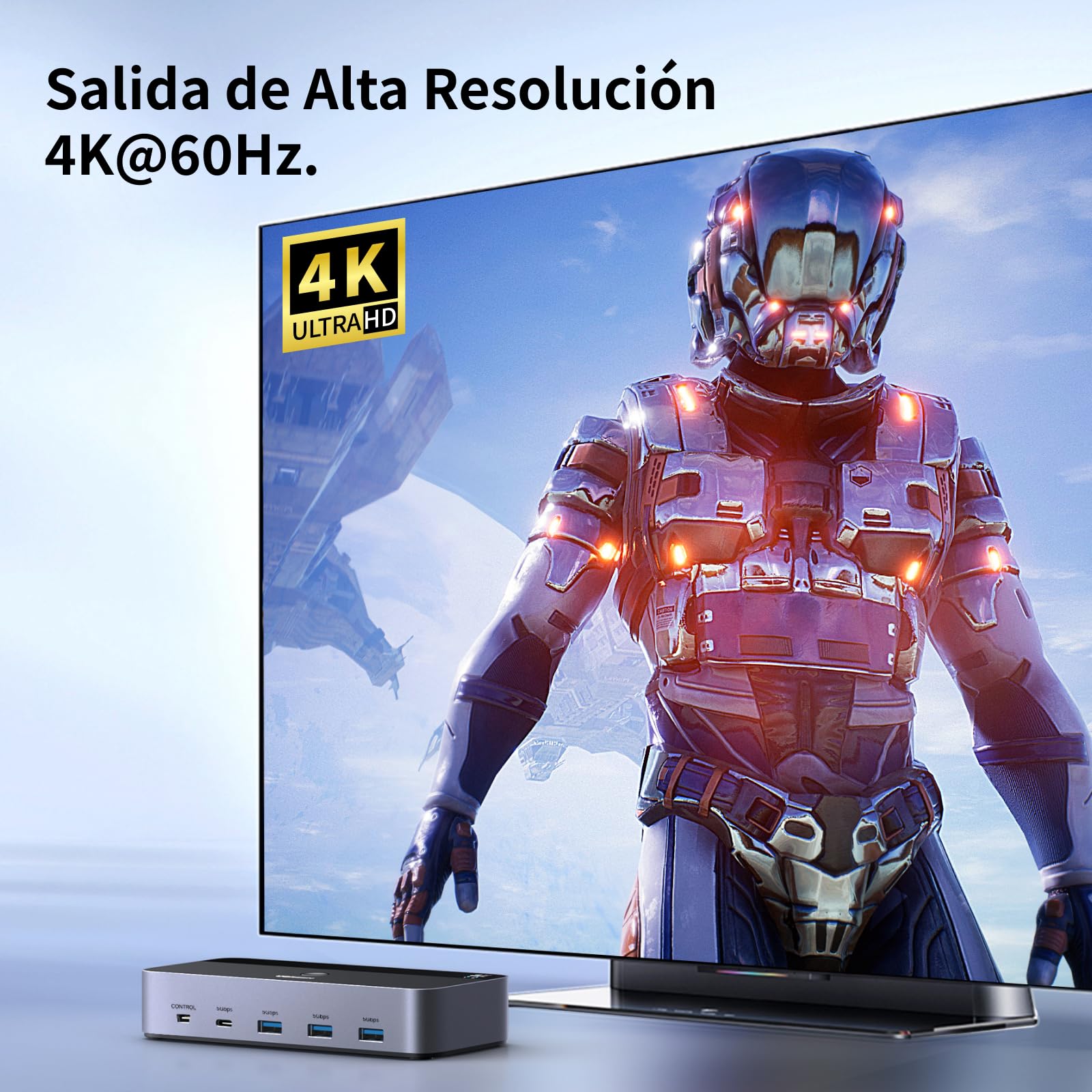 UGREEN Switch KVM HDMI 2.0 2 Entradas 2 Salidas 4K 60 Hz Conmutador KVM para 2 pc con 4 Puertos USB 5 Gbps para Teclado Ratón Disco Duro Controlador de Escritorio Compatible con Windows Linux macOS