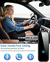 Vista 4 de Adaptador de transmisor de audio inalámbrico Bluetooth para AirPods/auriculares, adaptador auxiliar Bluetooth 5.0 para auto/estéreo doméstico