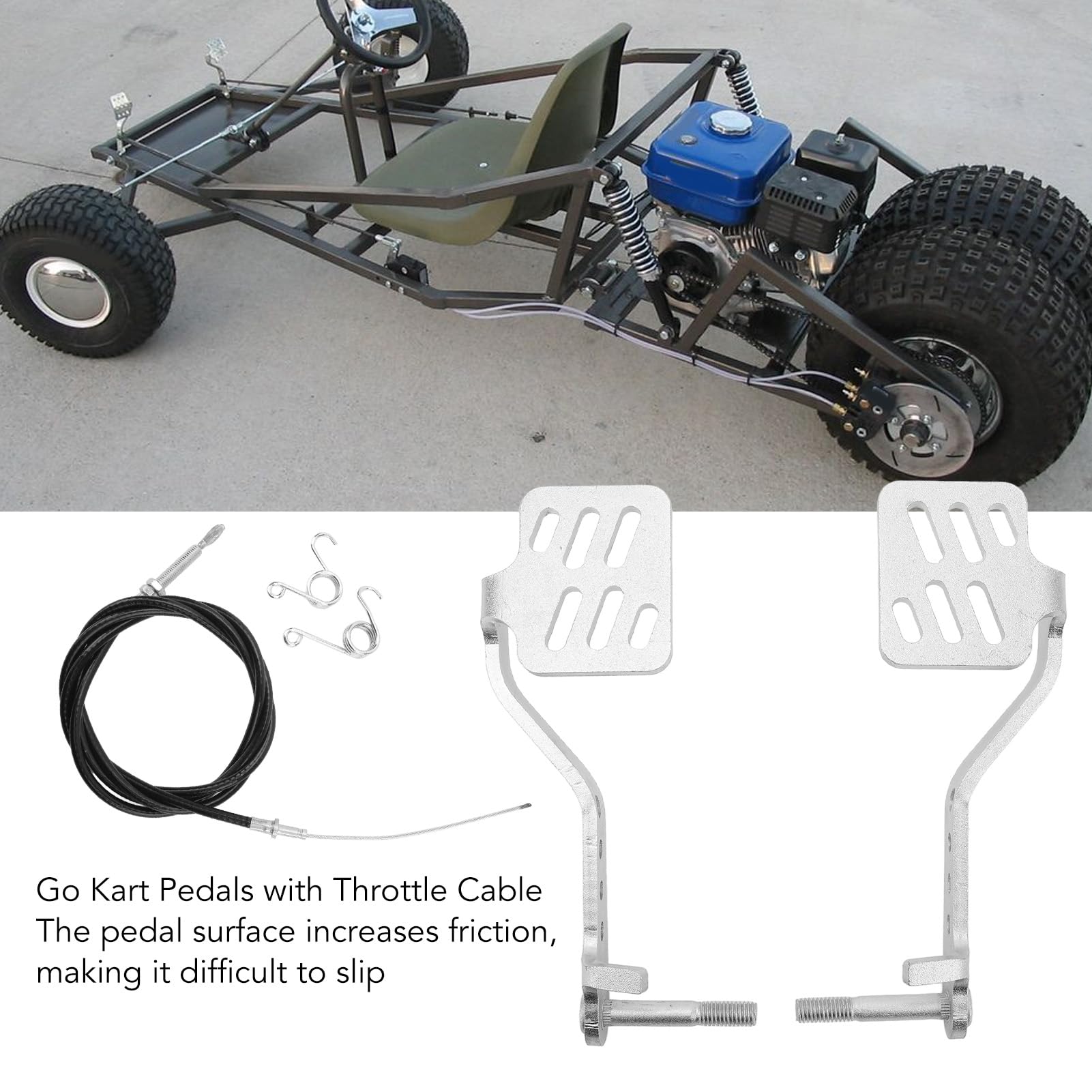 Go-Kart-Pedal-Set, 1 Paar, Langlebig, Leicht, Bremspedal-Rückholfeder, Rostbeständig, für Azusa Fun Kart Carter Go Kart