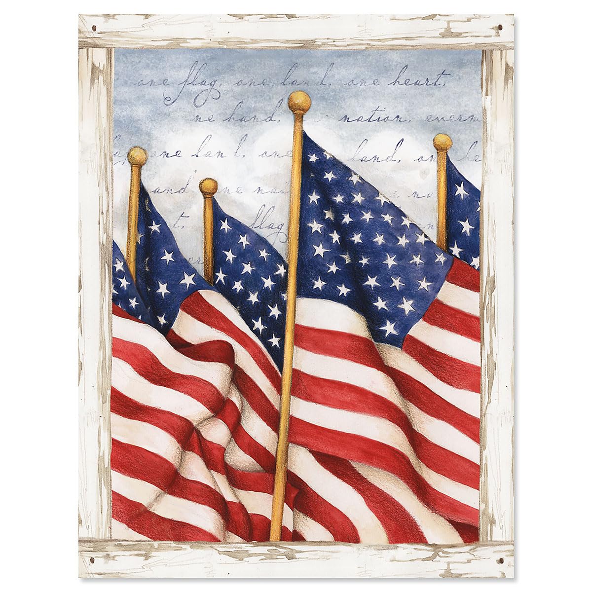 Current Old Glory Patriotic Flag Note Cards - Set of 10 4 1/4" by 5 1/2" with envelopes, Thank You cards, 4th of July