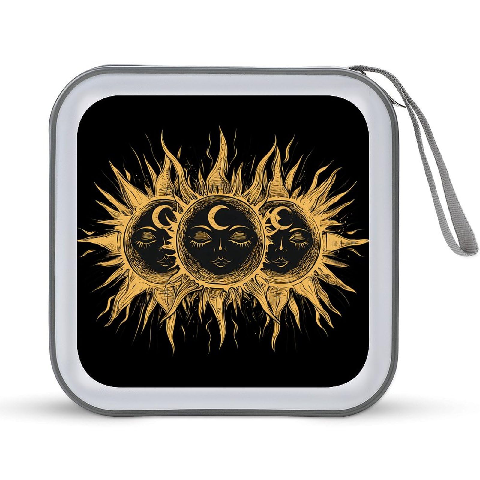 Sun And Moon CD Case Plastic DVD Case Holder Wallet Disc Storage Organizer for Car Travel