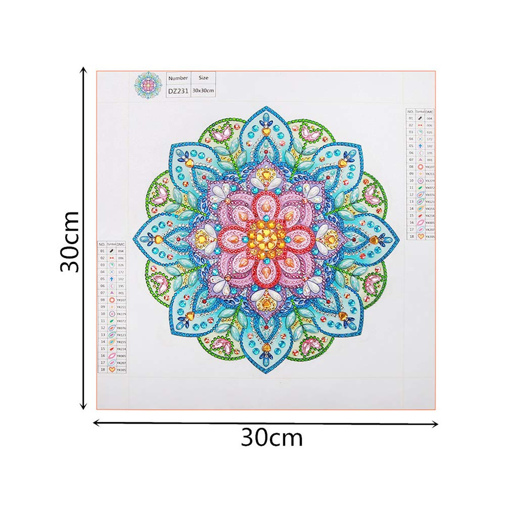 Abeuty Kit Pittura A Mosaico 5D Con Strass – Mandala Blu, Fiori Persiani, Forma Speciale, Quadro Fai Da Te 30x30cm, Tela Con Diamanti, Regalo Creativo