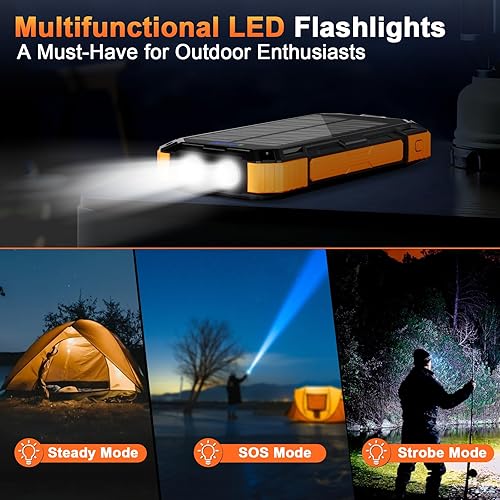 Miniatura 6 de WONGKUO Banco de energía solar portátil (naranja mate)