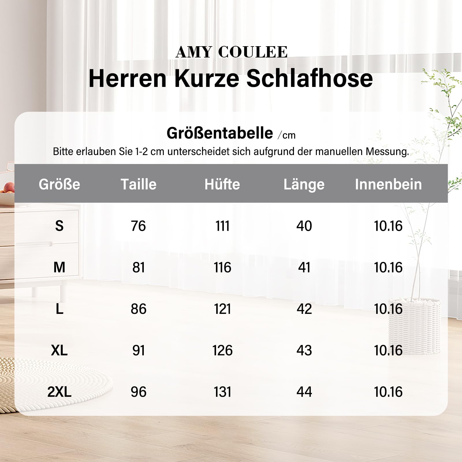 Amy Coulee Męskie spodenki do spania, krótkie, bawełniane, 4", lekkie szorty do spania, krótkie spodnie piżamowe z kieszeniami