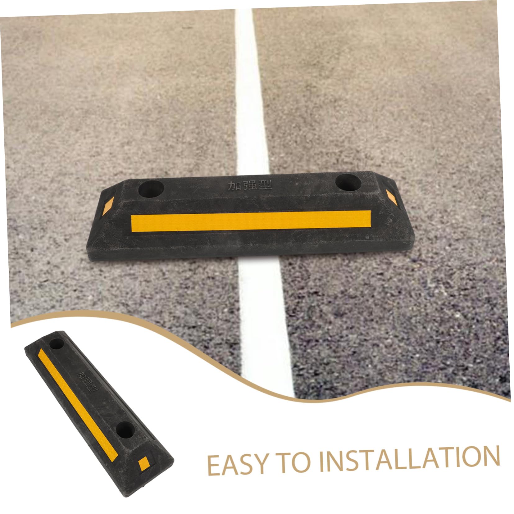PLAFOPE Calzo de Rueda de Goma Portátil y Fácil Instalación para Garaje, Tope de Estacionamiento Resistente y Práctico para Vehículos y Remolques
