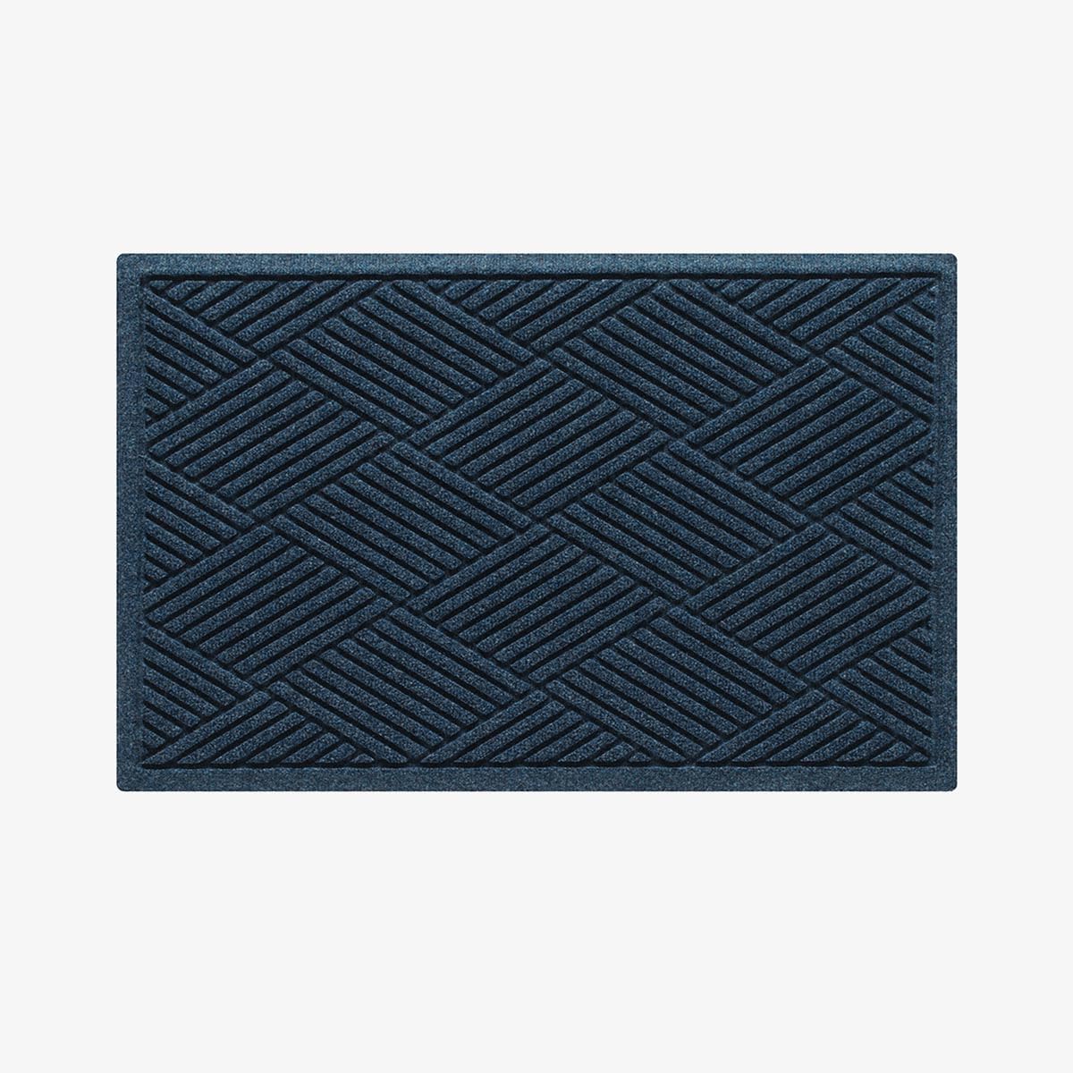Waterhog Machine Washable Door Mat, Diamond Navy Blue 90 x 150 cm - Heavy Duty Dirt Trapper Entrance Mat, Non-Slip Rubber Backed, Indoor/Outdoor Use, Made in Europe