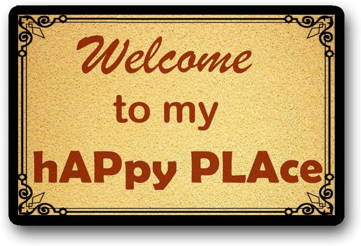to My Happy Place Door Mat Funny Doormat Sweet