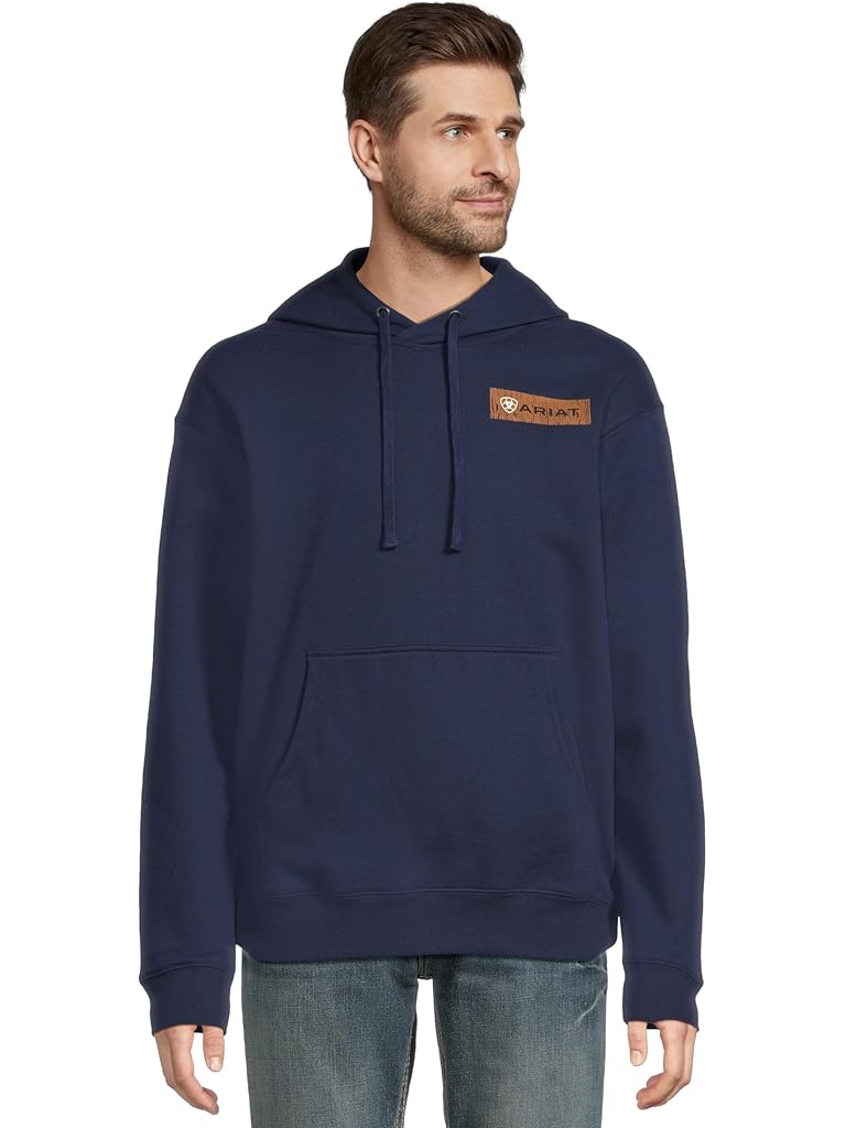 Navy Ariat Woodshop Stack Hoodie