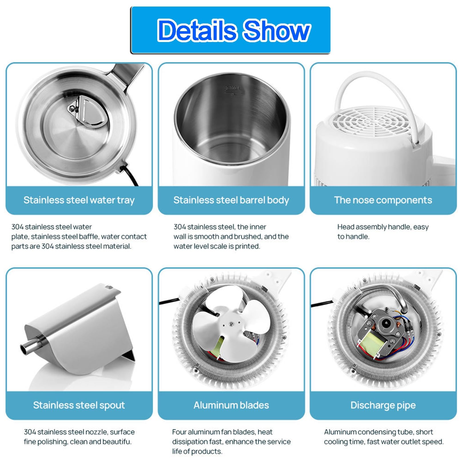 Máquina Destiladora De Agua De 4 litros, Destiladora De Agua Pura De 750W For Laboratorio, Encimera Doméstica, Oficinas, Clínica Dental