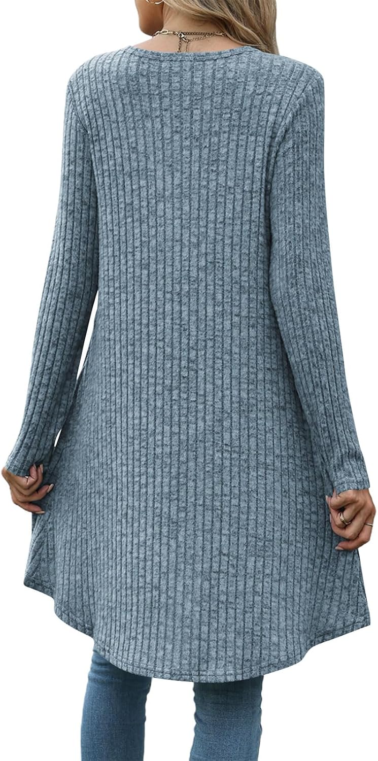Naggoo Long Tunic Tops for Women for Leggings Long Sleeve Henley Shirts High Low Fall Sweaters M-3XL - Image 2