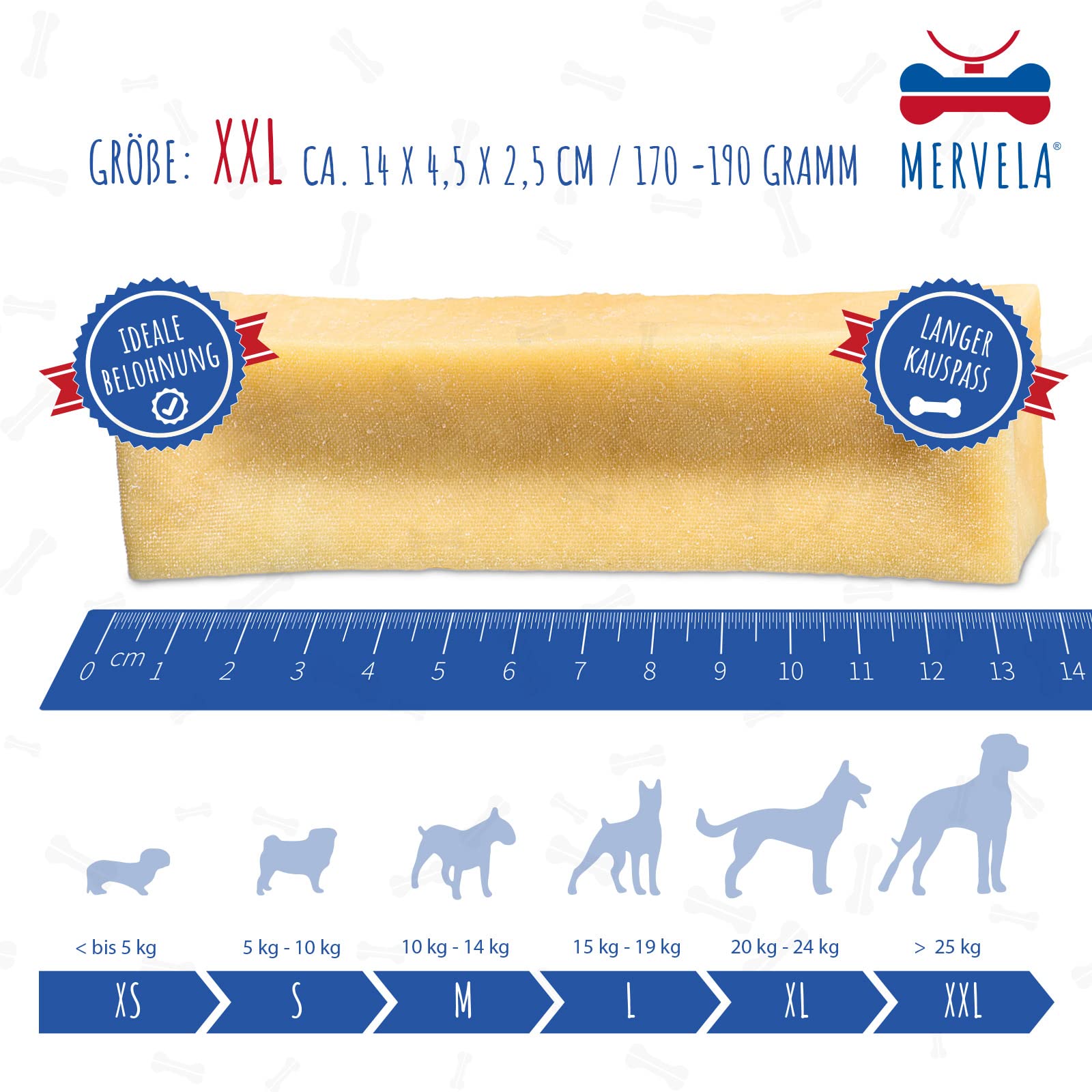 Os à mâcher au Fromage pour Chiens, Délicieux goût de Fromage - 100% Naturel - Soin Dentaire Optimal (très Gros Chiens, 3 pièces)