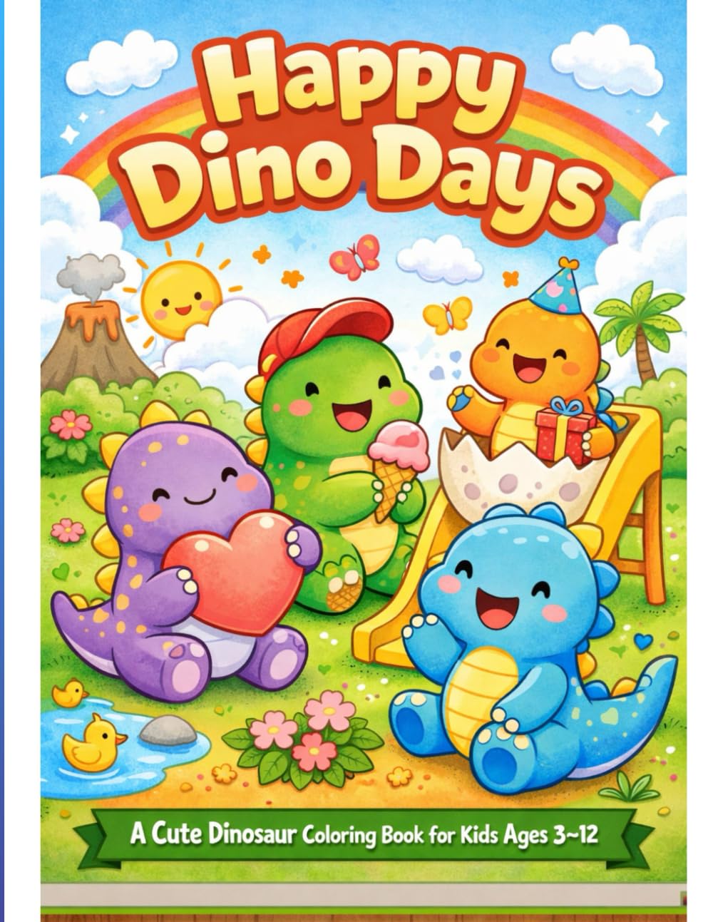 HAPPY DINO DAYS: A Cute Dinosaur Coloring Book for Kids