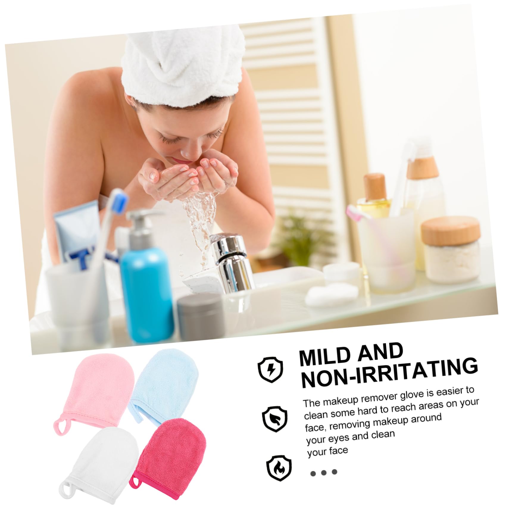 Angoily 20stücke Mikrofaser Gesichtsreinigungshandschuhe Waschbare Make-up Reinigungs-handschuhe Für Frauen Hautfreundlich Und Bequem Für Zuhause Und Unterwegs