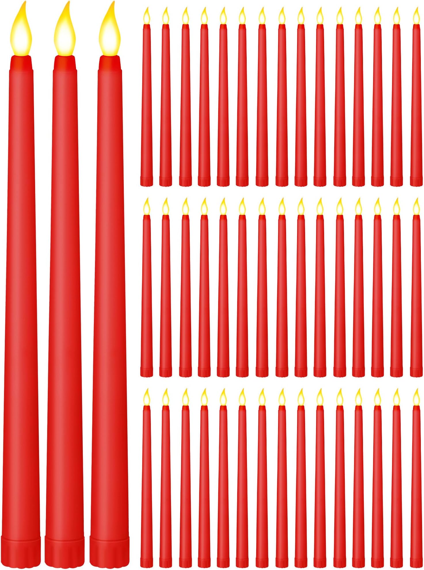 Funtery 48 Pcs Flameless LED Taper Candles Fake Candles