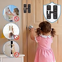 Vista 6 de Juego de 2 cerraduras de puerta de granero de 90/180 grados, cerraduras negras para puerta interior, pestillo para puertas de puerta abatible