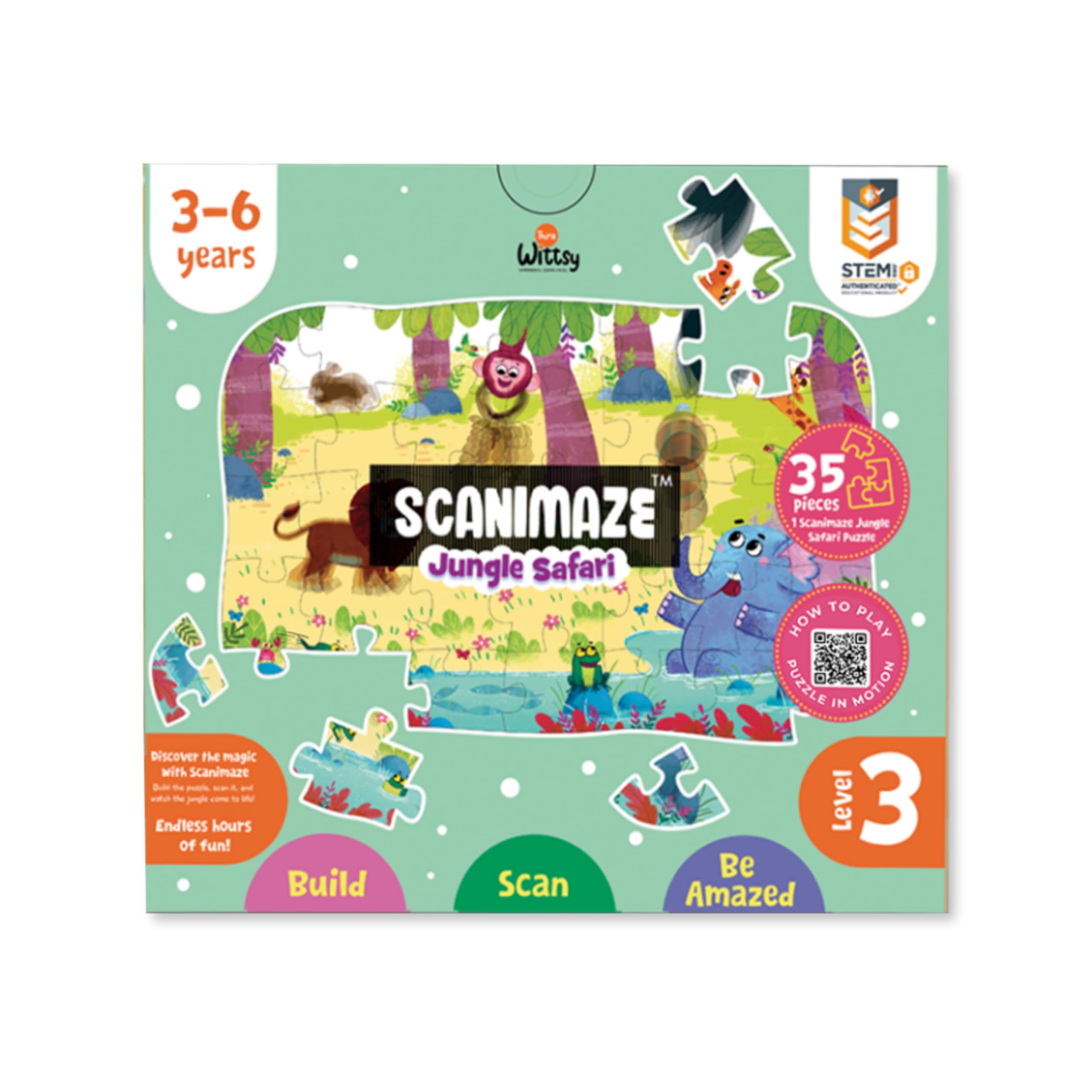 Scanimaze Jungle Safari Puzzle – 35-Piece Interactive Jigsaw with Scanning Lens | Educational STEM Toy for Kids Ages 3-6 | Unique Gift for Boys & Girls-image-16