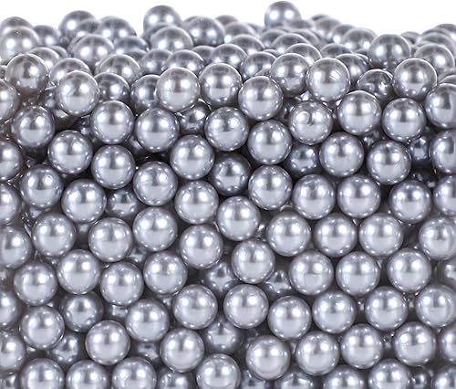 SUREAM 1300 cuentas de perlas plateadas, perlas redondas de maquillaje artístico de 0.315 in0.31 pulgadas, perlas de relleno de jarrón sintético