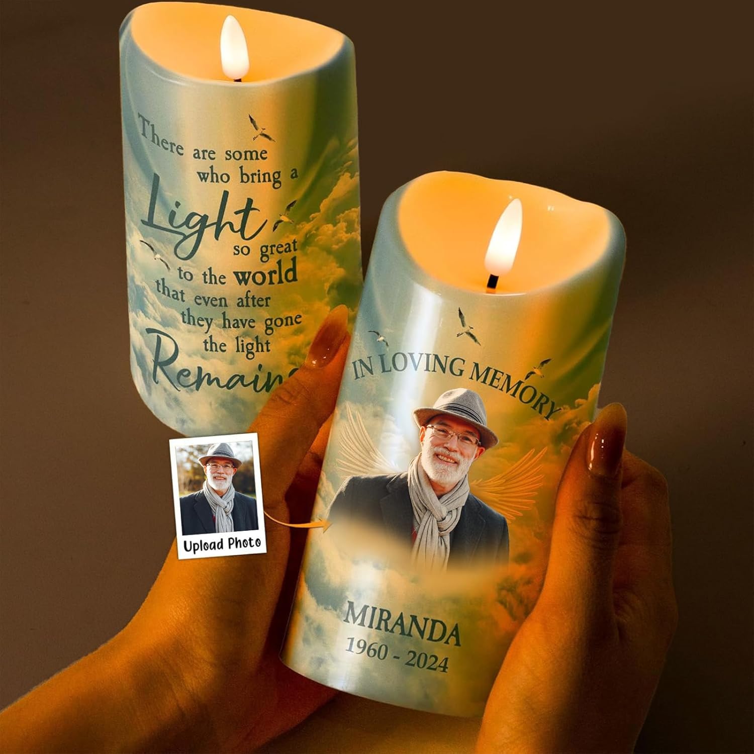 Personalized LED Memorial Candle for Loss of Loved One, This Candle Burns in Loving Memory, Memorial Gifts for Loss of Dad Mom, Sympathy Gifts for Loss of Loved One, Bereavement Gift Idea