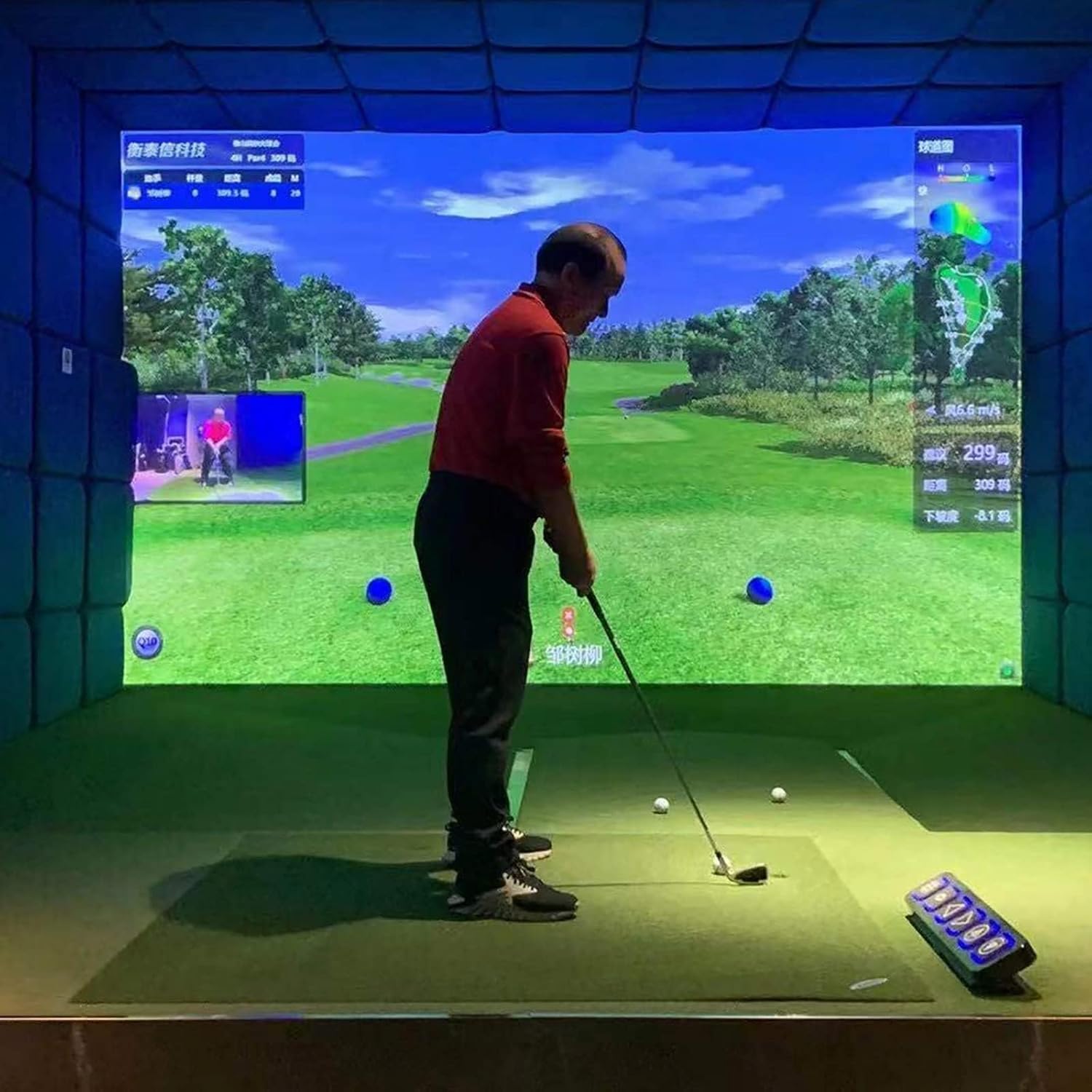 Innen-Golf-Simulator-Projektionsleinwand für Golftraining, Golfschläger-Projektor, Innen-Golfschläger-Projektion