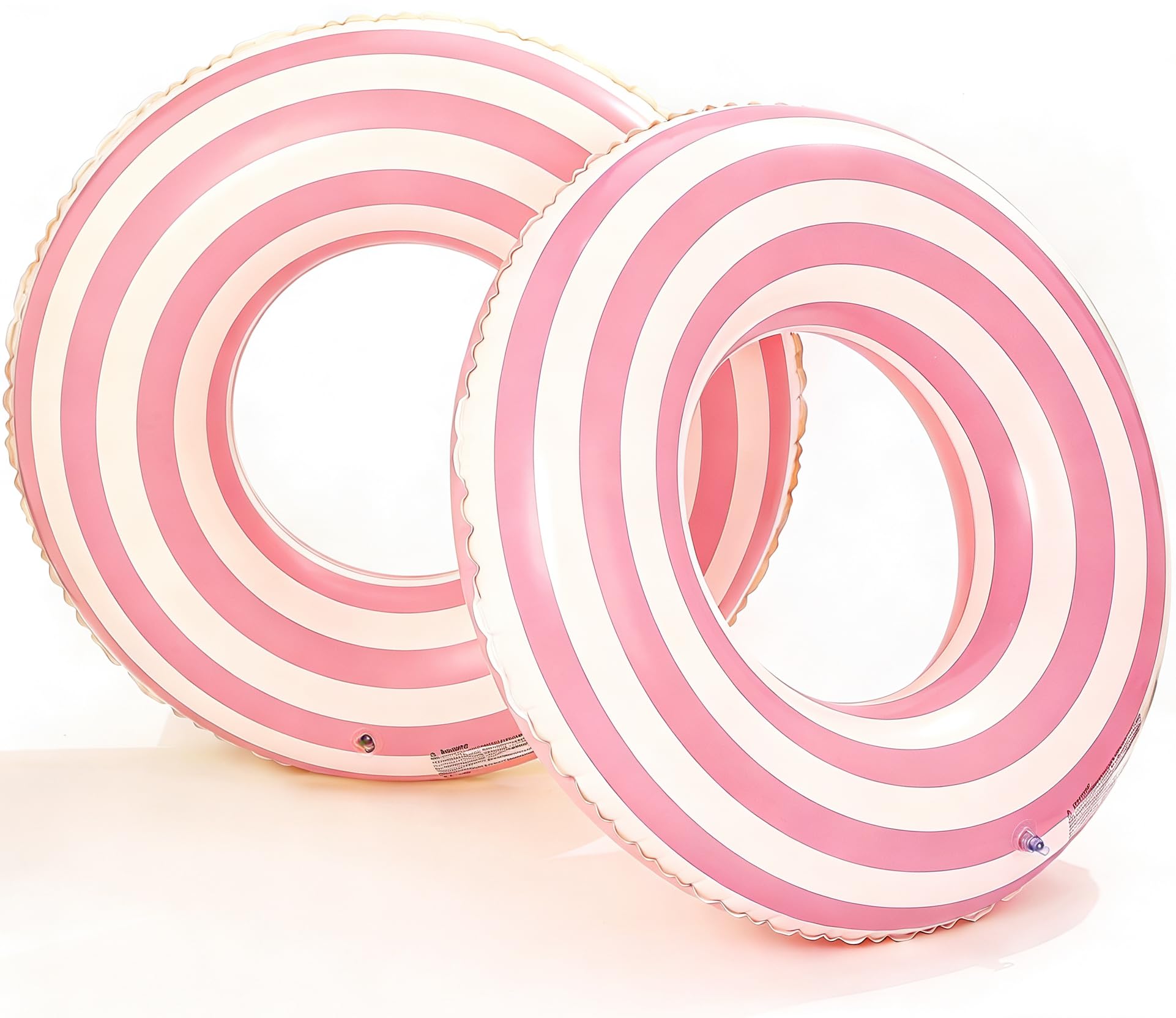 2PCS Floats for Adults Rings Lollipop Striped Pool Float Large Swim Ring for Adults,35 Inch Classic Striped Teens Adult Inner Tubes Summer Beach Bachelorette Party (Pink Lollipop,2)