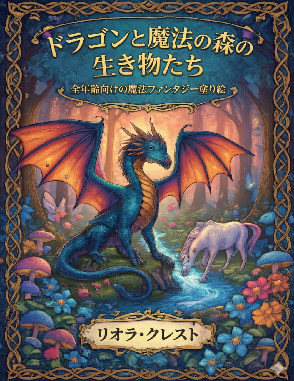 ドラゴンと魔法の森の生き物たち: 全年齢向けの魔法ファンタジー塗り絵
