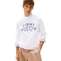 Tommy Hilfiger Uomo Felpa Archive con Scollo Rotondo, Bianco (White)