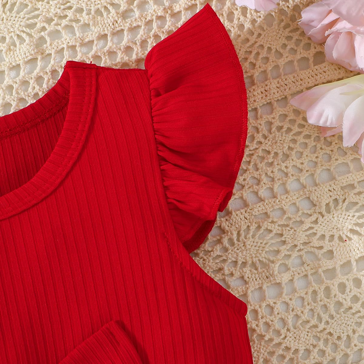 Vestido Verano Para Niña con Estampado de Mariposas Lazo Volantes sin Mangas Bonito Vestido de Lunares Para Niña - 2