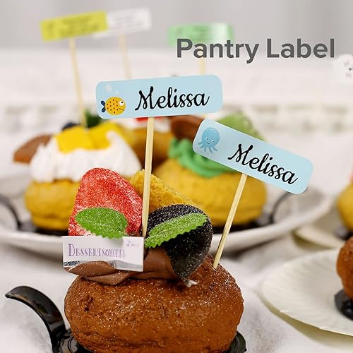 Miniatura 5 de 155 unidades D11D110D101 - Cinta adhesiva impermeable para etiquetas con nombre y dirección de burbujas, para guardería, botellas de niños, tarros