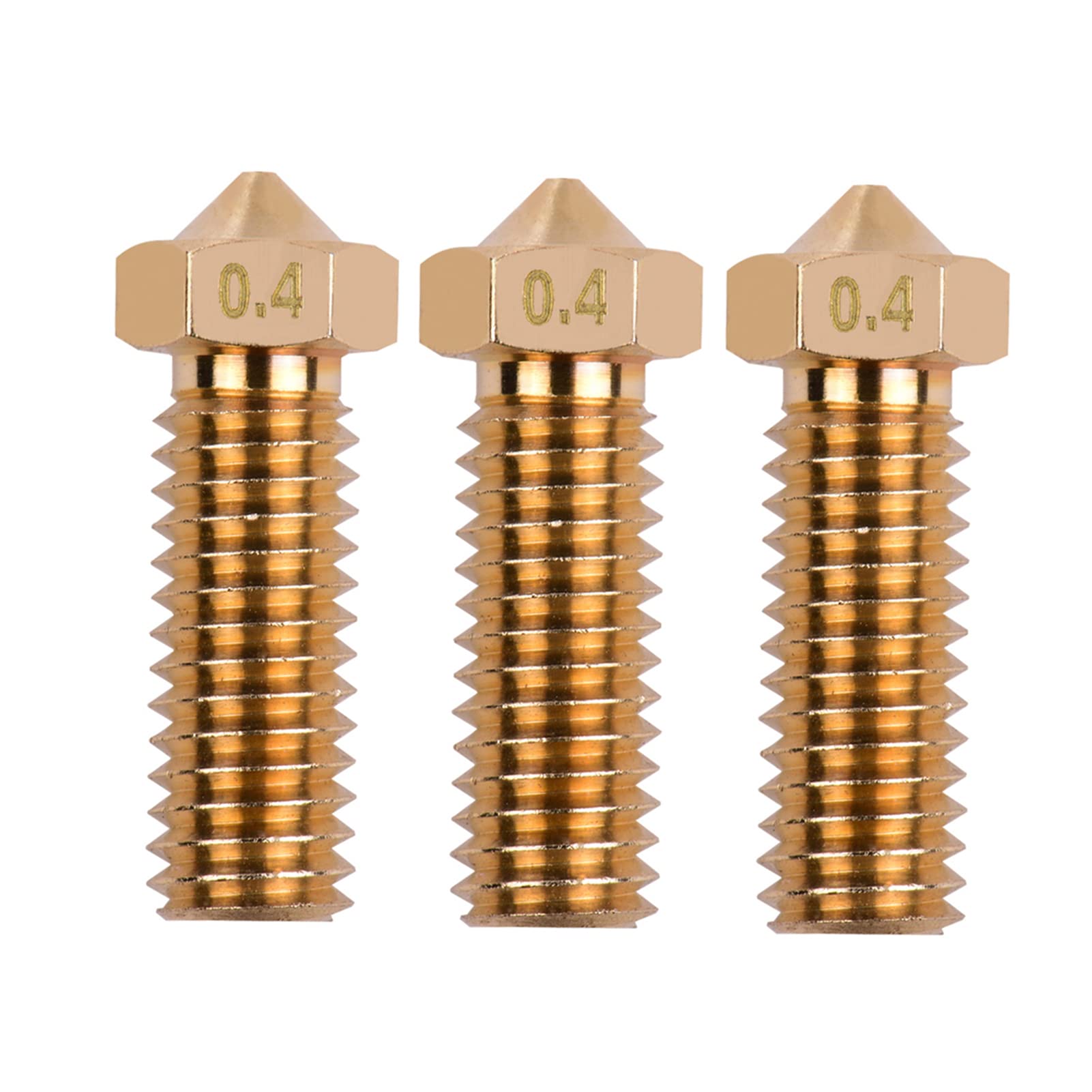 Extruder Nozzle,3pcs 3D Printer Extruder Brass Volcano Nozzle M6 Thread Printer Head 0.4mm Output for Sidewinder X1 TEVO Little Monster 1.75mm Filament